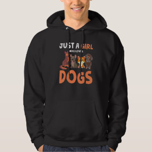 Animal Dog Mum Pet Owner Women Just A Girl Who Lov Hoodie