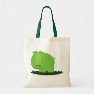 Animal Domain: Green Hippo Tote Bag