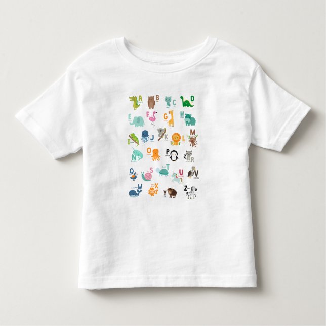 Animal Doodle Alphabet Toddler T-Shirt (Front)