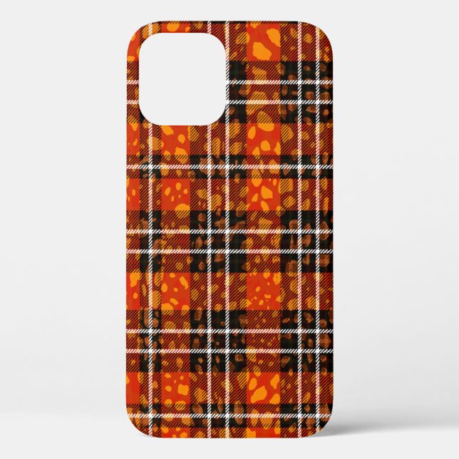 Animal Dots Plaid Mix Pattern Seamless Art. Fabric Case-Mate iPhone Case (Back)