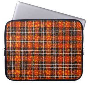 Animal Dots Plaid Mix Pattern Seamless Art. Fabric Laptop Sleeve
