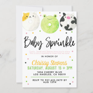 Animal Doughnut Baby Sprinkle Shower Invitation