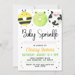 Animal Doughnut Baby Sprinkle Shower Invitation