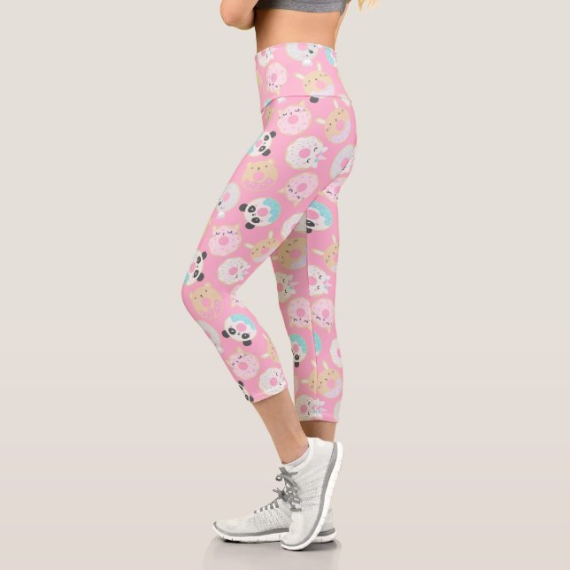 animal doughnuts and sprinkles cute capri leggings (Left)