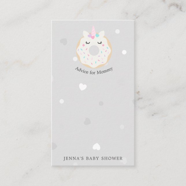 animal doughnuts cute Baby Shower Advice Enclosure Card (Front)