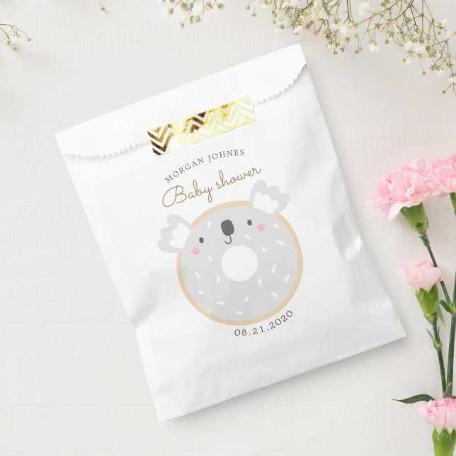 Animal Doughnuts Cute Baby Shower Monogram Favour Bag (Sealed)