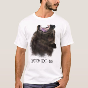 Animal Drawing Collection Big Bear Add Your Text T-Shirt