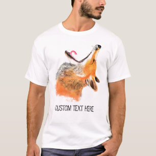 Animal Drawing Collection Big Fox - Add Your Text T-Shirt