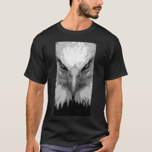 Animal Eagle Face Template Modern Mens Black T-Shirt