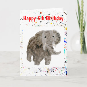 Animal Elephant Art Age Birthday Card