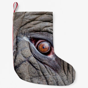 Animal elephant eye close up small christmas stocking