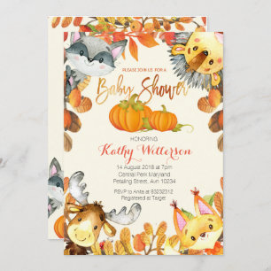 Animal Fall Pumpkin Invitation