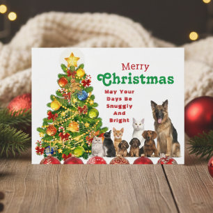 Animal Family Christmas Holiday Card