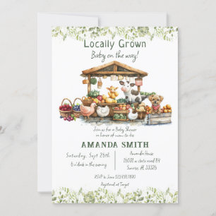 Animal Farmers Market Locally Grown Baby Shower  Invitation