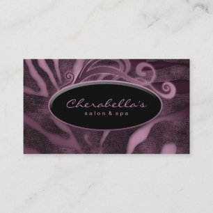 Animal Fashion Salon Spa Business Card Zebra Purp