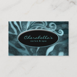 Animal Fashion Salon Spa Business Card Zebra Teal