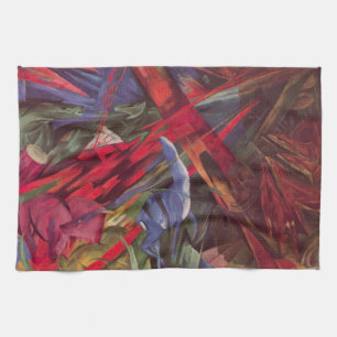 Animal Fates by Franz Marc, Vintage Cubism Art Tea Towel
