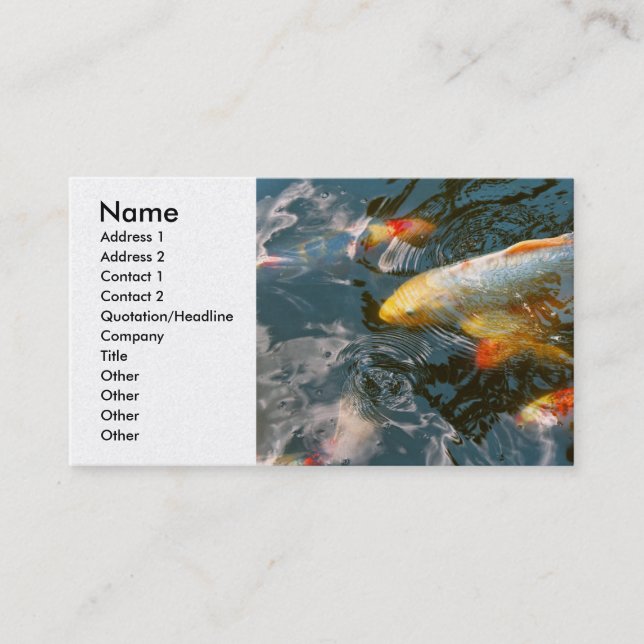 Animal - Fish - Bestow good fortune Business Card (Front)