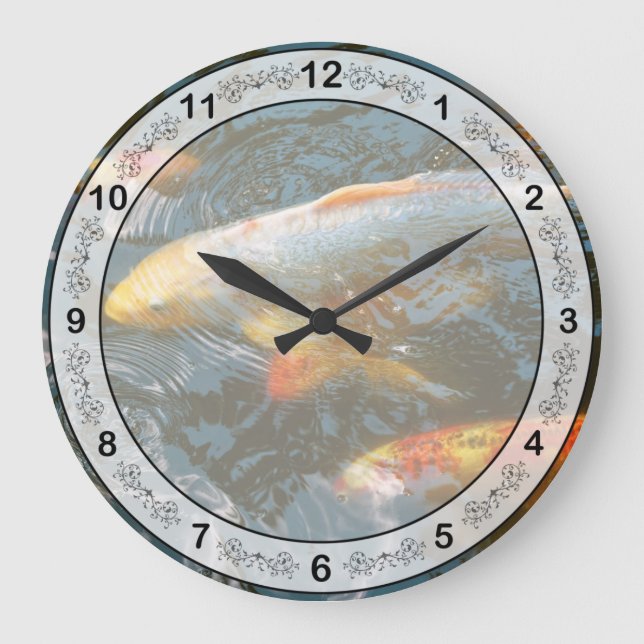 Animal - Fish - Bestow good fortune Large Clock (Front)