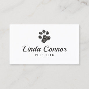 Animal Footprint Dog Grooming or Pet Sitter Business Card