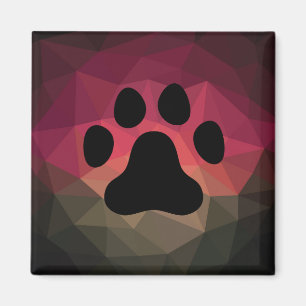 Animal footprint, pet paw, geometric`effect  magnet