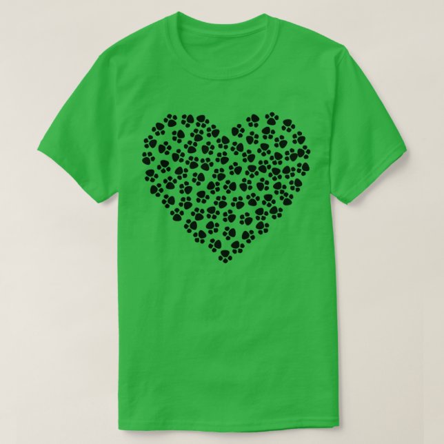Animal footprints with love shape T-Shirt (Design Front)