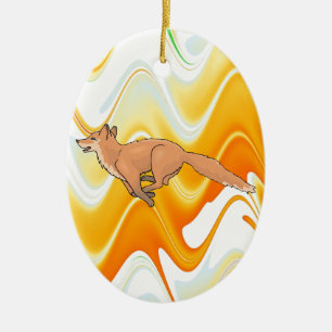 Animal Fox Forest Office Party Shower Digital Art Ceramic Tree Decoration