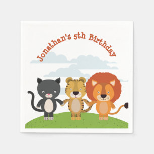 Animal Friends Birthday  Napkin