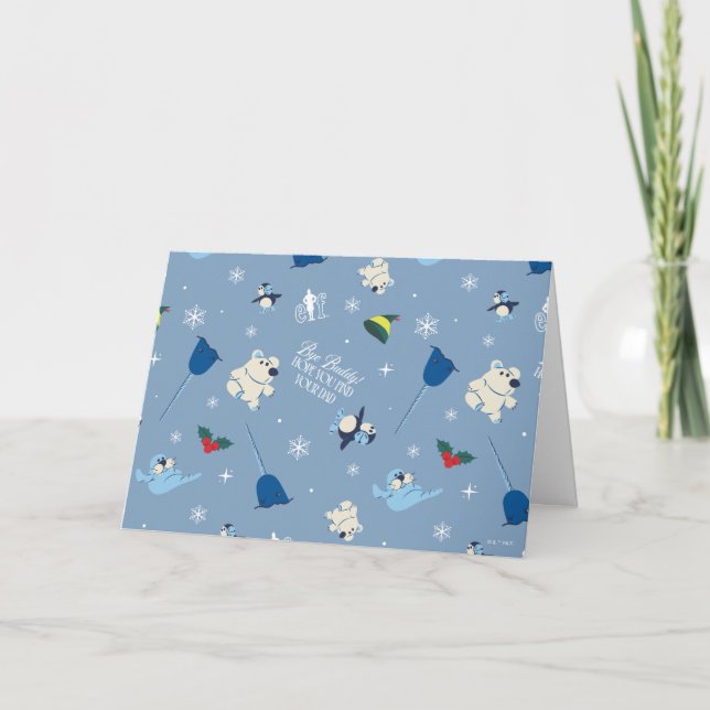 Animal Friends "Bye Buddy" Winter Pattern Holiday Card (Front)