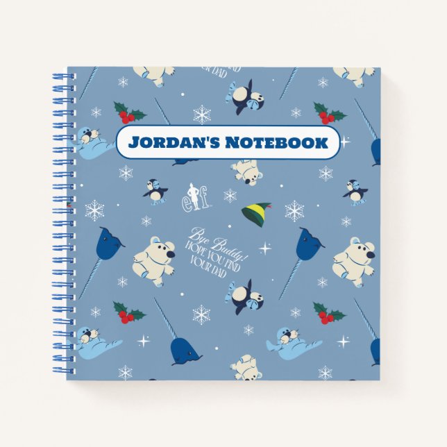 Animal Friends "Bye Buddy" Winter Pattern Notebook (Front)