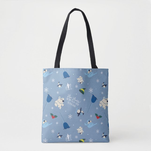 Animal Friends "Bye Buddy" Winter Pattern Tote Bag (Front)