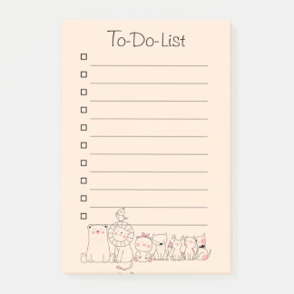 Animal friends To Do List Post-it Notes