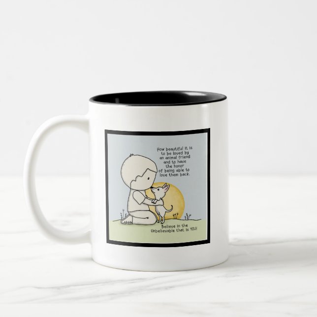 Animal Friends Two-Tone Coffee Mug (Left)