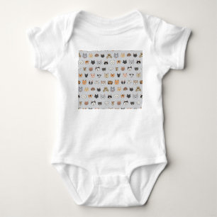 Animal Fun: Cats Dogs Doodle Mix Baby Bodysuit