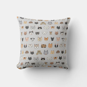Animal Fun: Cats Dogs Doodle Mix Cushion