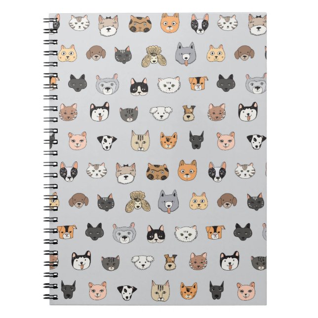 Animal Fun: Cats Dogs Doodle Mix Notebook (Front)