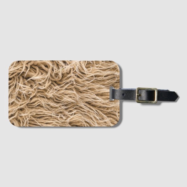 Animal fur luggage tag (Front Horizontal)