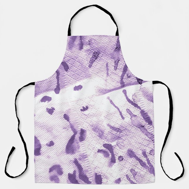 Animal Geometric Textured. Lavender Cross Lines. L Apron (Front)