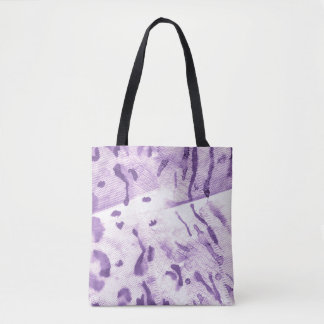 Animal Geometric Textured. Lavender Cross Lines. L Tote Bag