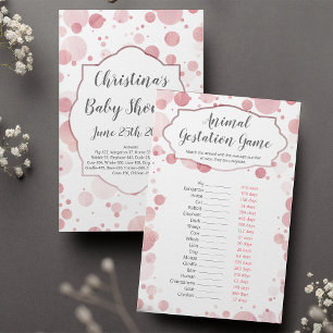 Animal Gestation Baby Girl Shower Game, Answer Key