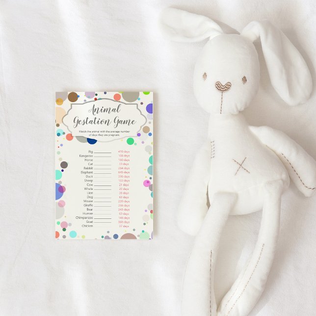 Animal Gestation Baby Shower Game | Answers (Creator Uploaded)