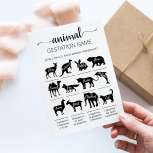 Animal Gestation with Answers Baby Shower Card