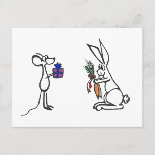 Animal Gift Exchange Blank Postcard
