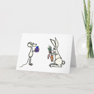 Animal Gift Exchange Custom Message Greeting Card