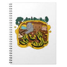 Animal go to school by bus in the forest