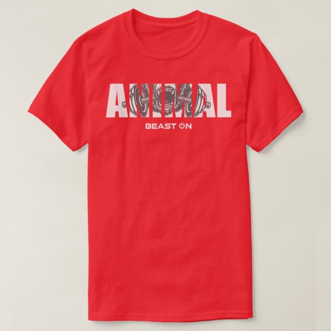 ANIMAL Gorilla Dumbbell Gym Motivation Fitness Say T-Shirt (Design Front)