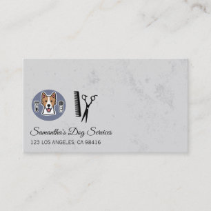 Animal Grooming Logo Comb Scissors Business Card
