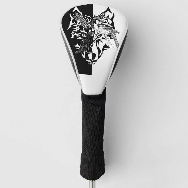Animal Guides in Black and White Golf Head Cover (Front)