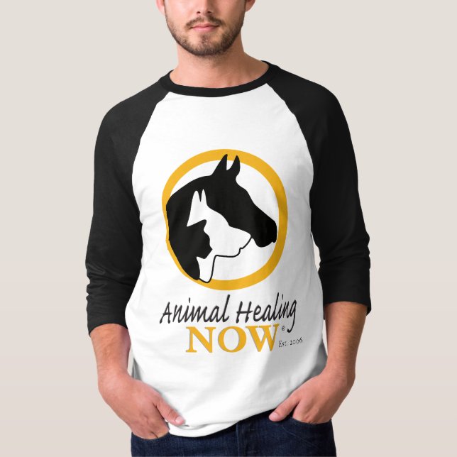 Animal Healing Now Men's 3/4 Sleeve Raglan T-Shirt (Front)