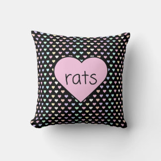 Animal Heart with Pastel Small Hearts Throw Pillow